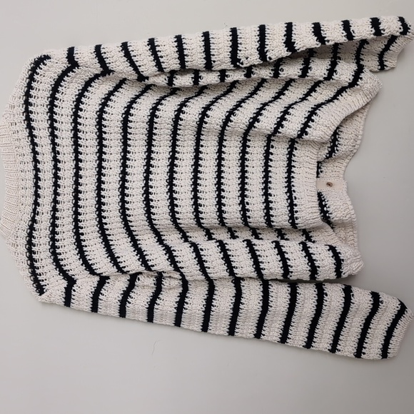 Zara women STRIPED KNIT CARDIGAN Black white stripes Gold button 6771/008 XL NWT - Picture 13 of 13